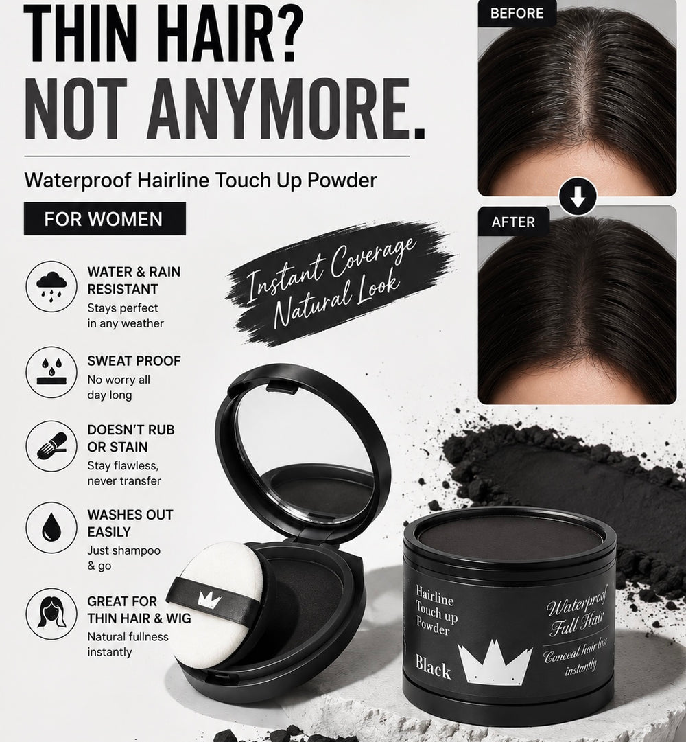 Poupette™️ Waterproof Hairline Touch Up Powder With Mirror (For Women & Men)