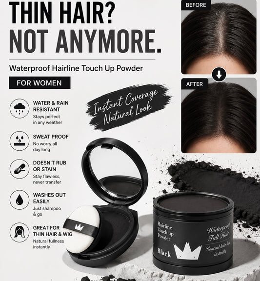 Poupette™️ Waterproof Hairline Touch Up Powder With Mirror (For Women & Men)