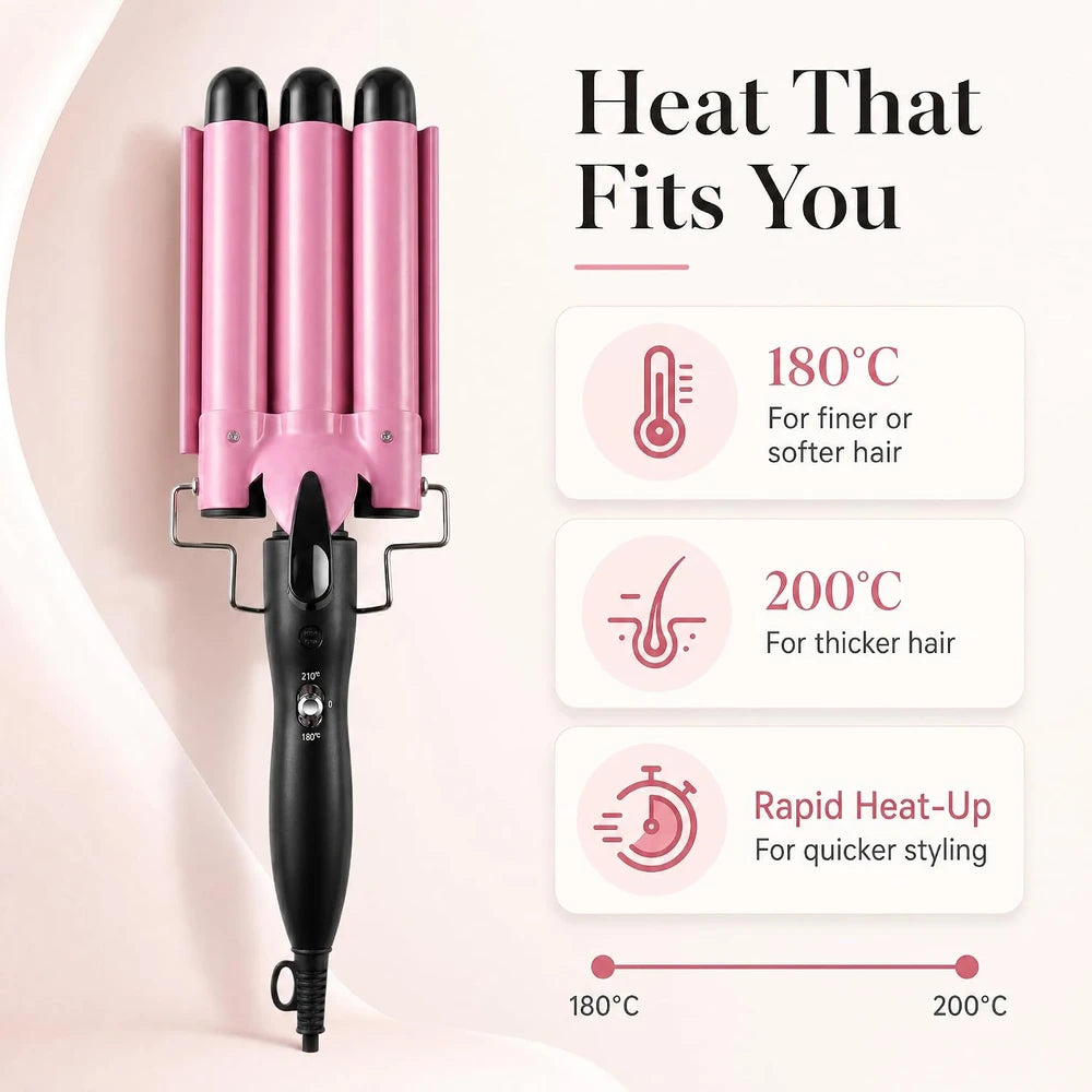 Poupette™️ 3 Barrels Fast Heating Hair Curling Iron Machine