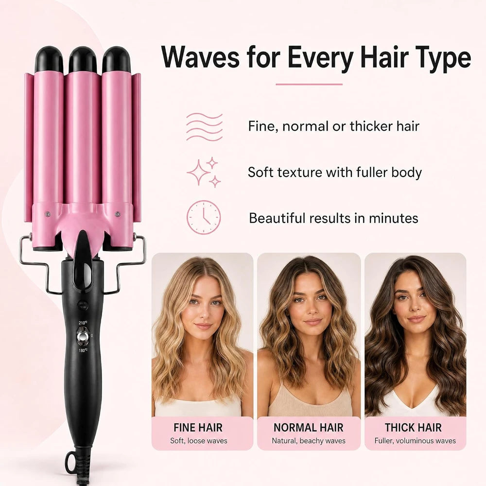 Poupette™️ 3 Barrels Fast Heating Hair Curling Iron Machine